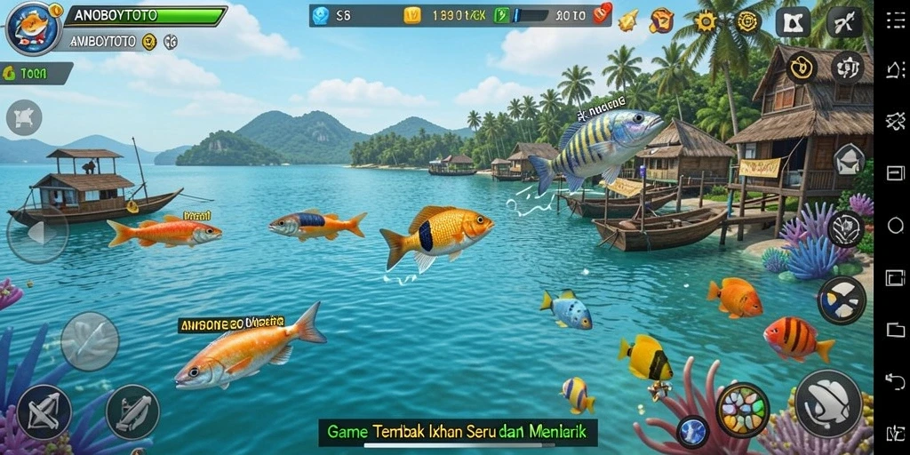 Tangkapan layar ANOBOYTOTO dengan gameplay seru Tembak Ikan.