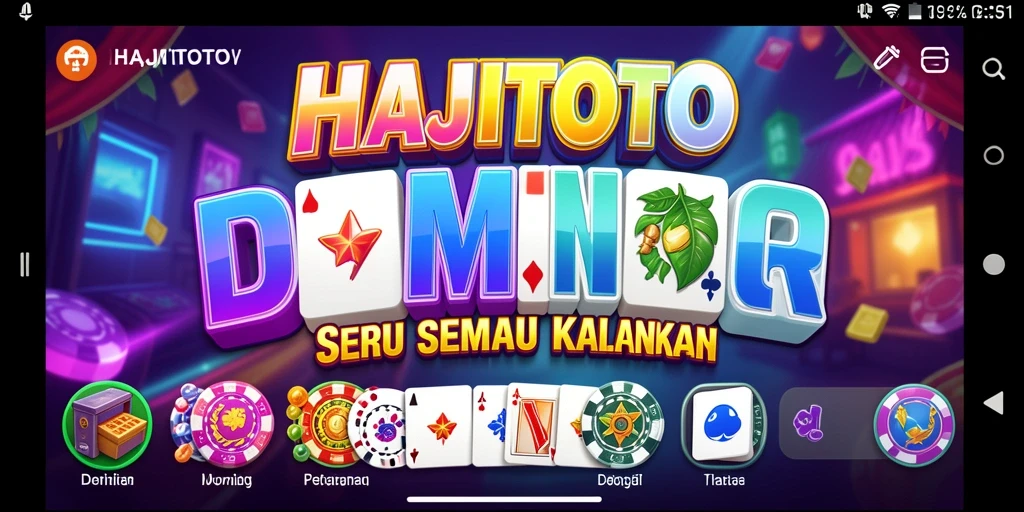 Screenshot gameplay seru permainan Domino HAJITOTO yang menarik.