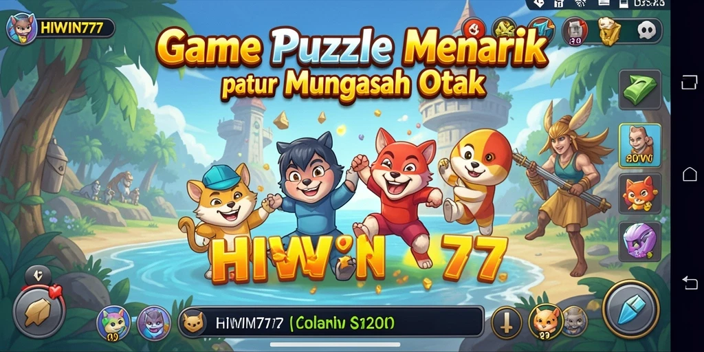 Tangkapan layar gameplay HIWIN777 menunjukkan berbagai level Puzzle yang menantang.