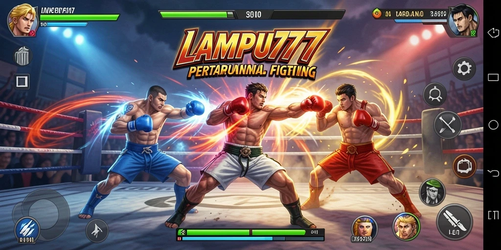 Tangkapan layar menunjukkan pertarungan seru di LAMPU777.