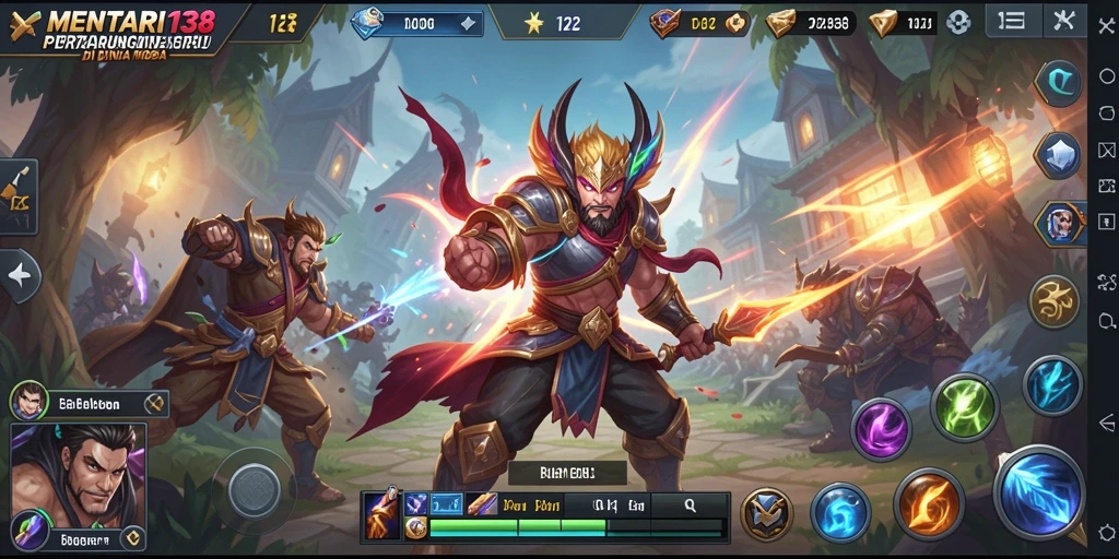 Screenshot gameplay seru MENTARI138 dalam aksi MOBA.