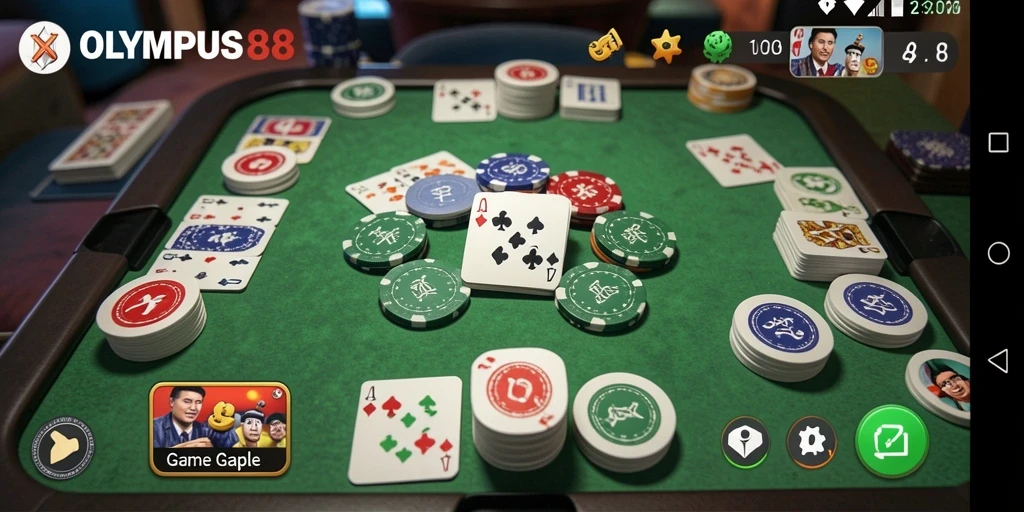 Tampilan gameplay OLYMPUS88 yang menarik saat bermain Gaple.