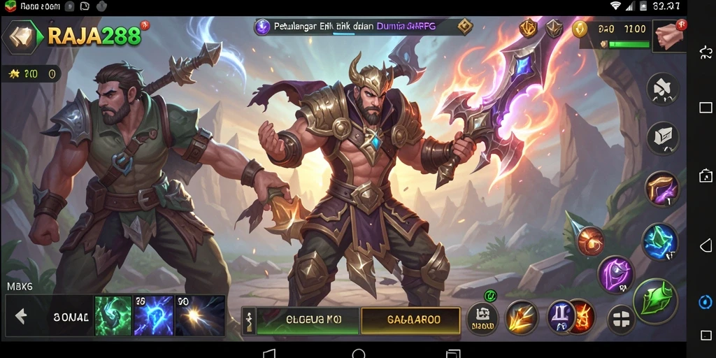 Tampilan gameplay mendebarkan dalam dunia ARPG RAJA288.