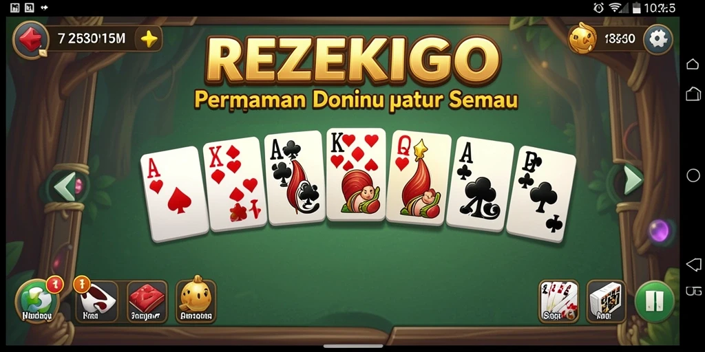 Tampilan gameplay seru dari game Domino REZEKIGO.