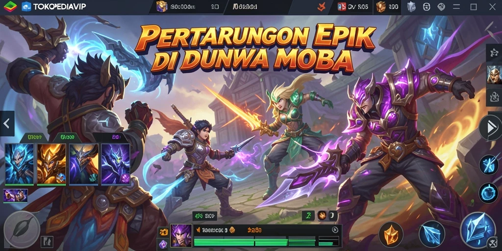Tangkapan layar gameplay TOKOPEDIAVIP menampilkan aksi pertempuran seru.